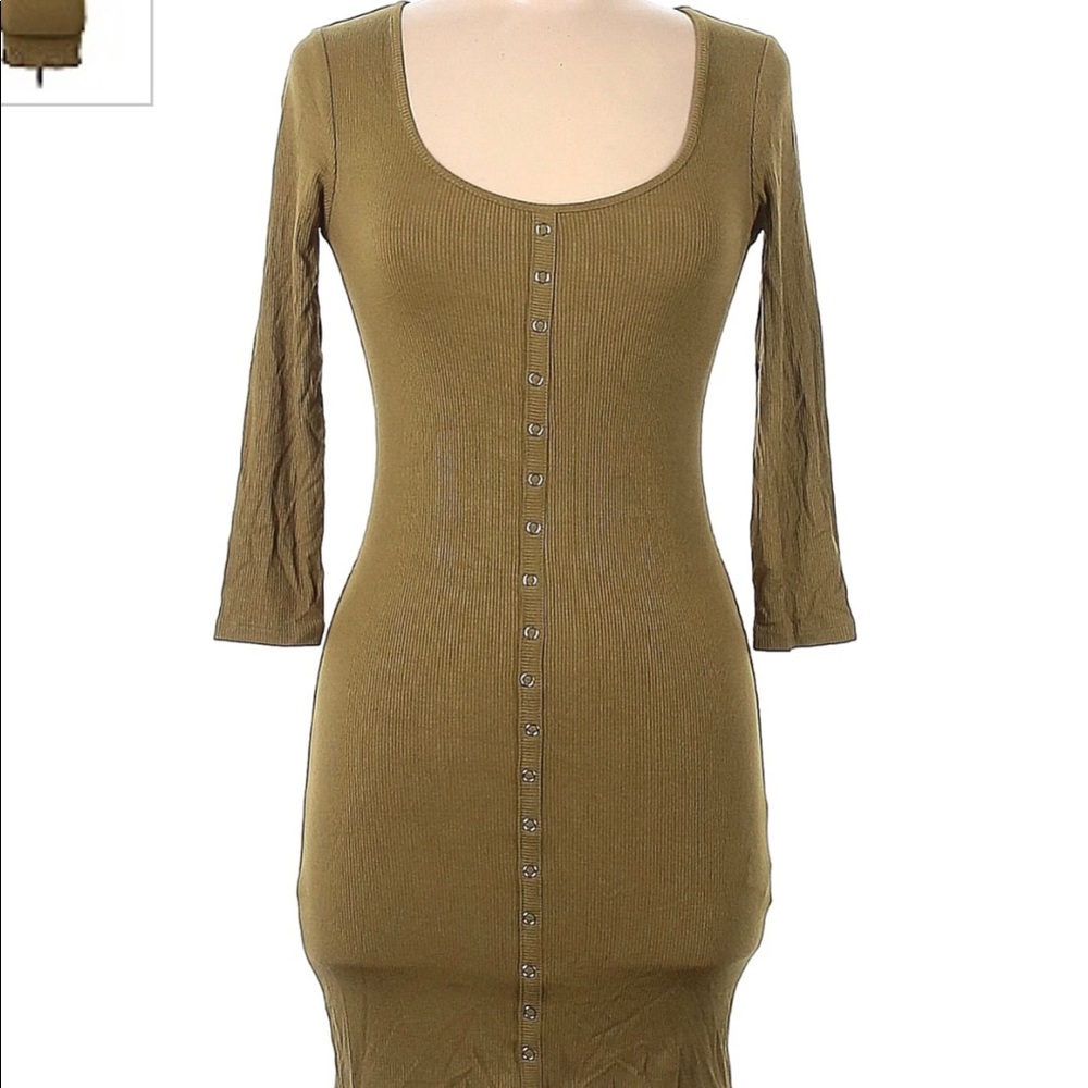 Forever 21 quarter sleeve olive green dress size small